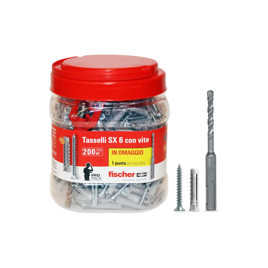 BARATTOLO TASS NYLON C/VITI SXP 6S 200PZ